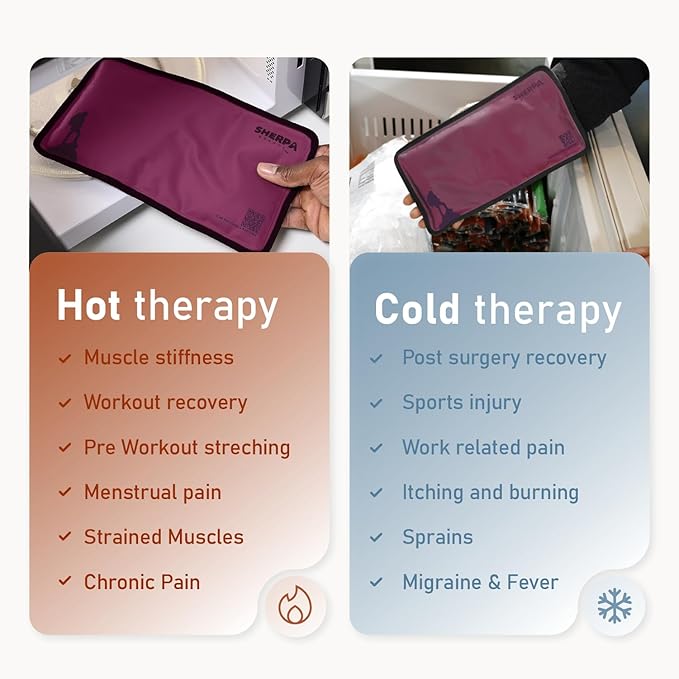 Small Soft Ice Packs for Injuries Reusable - Hot and Cold Flexible Gel Ice Packs Reusable for Ankle, Hand, Wrist, Head Pain Relief - 6" x 11" - Purple