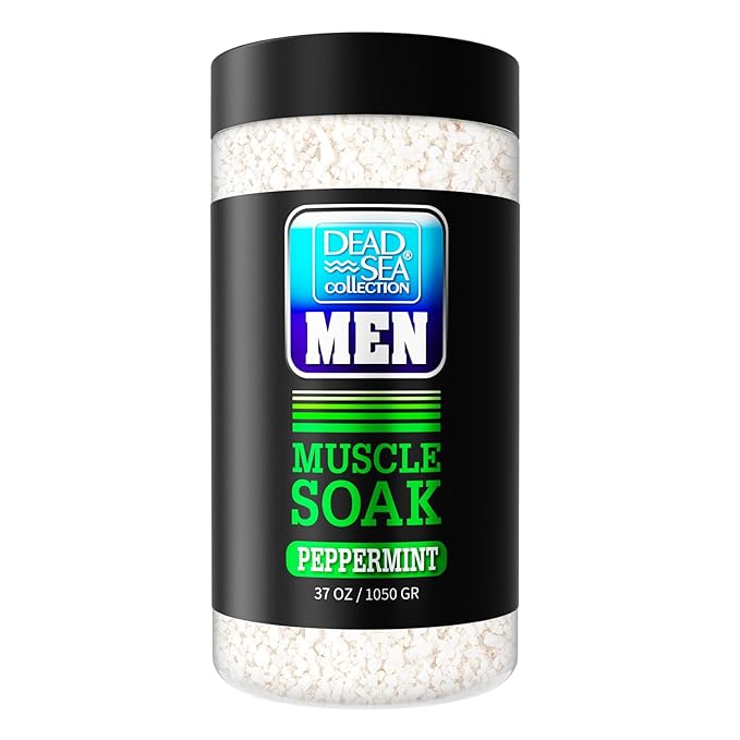 Dead Sea Collection Bath Salts for Men with Peppermint Oil – Refreshing Soak for Muscle Recovery and Relaxation – 100% Pure Dead Sea Salt Infused with Essential Minerals – 37 Oz Jar