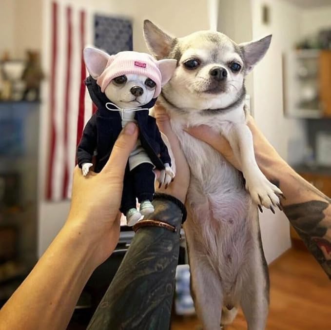 2025 Coolest Dog Sculpture for Home, Dog Statue Crafts Living Room Desktop Decorations,Handmade Casual Small Resin Animal Statue Ornament Home Decor Black