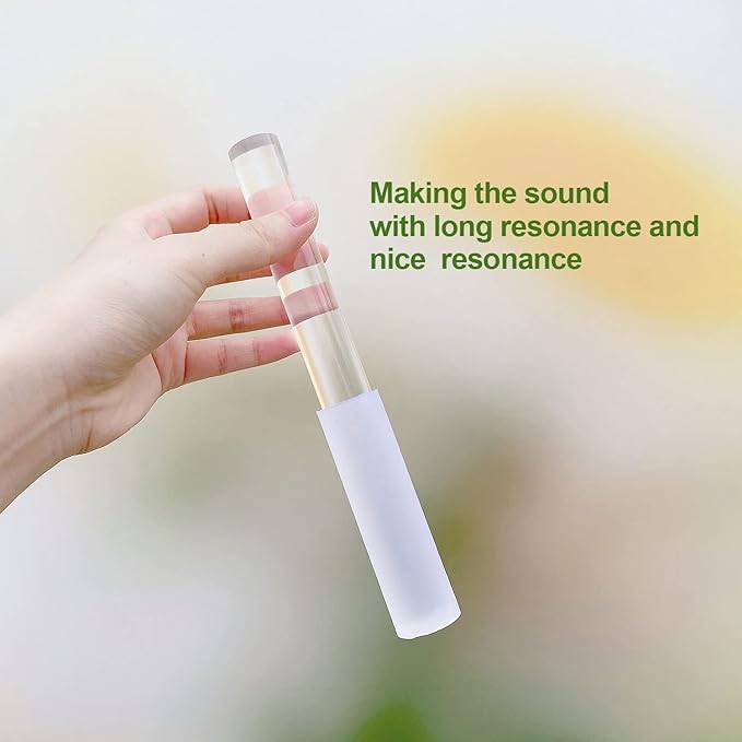 Singing Bowl Mallet Clear Acrylic Base Silicone Rubber Striker Mallet for Playing Quartz Crystal Singing Bowl with Bundle Pocket(Clear)