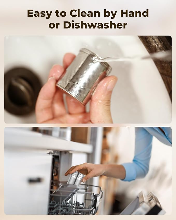 House Again Tea Infusers, Extra Fine Mesh Tea Strainers for Loose Tea, Updated Slim Threaded Lid & 304 Stainless Steel, Loose Leaf Tea Steeper for Brew Tea Spices & Seasonings