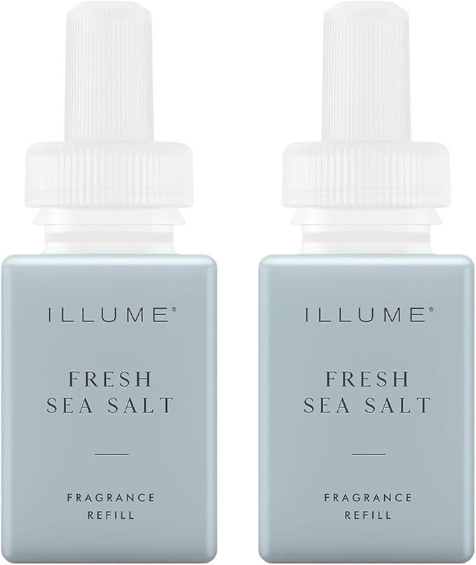 Pura & ILLUME Home Scent Refill - Smart Air Diffuser - Up to 120-Hours of Luxury Fragrance per Refill - Home Essential - Clean & Safe Diffuser Fragrance - 2 Pack, Fresh Sea Salt