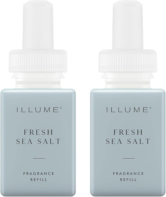 Pura & ILLUME Home Scent Refill - Smart Air Diffuser - Up to 120-Hours of Luxury Fragrance per Refill - Home Essential - Clean & Safe Diffuser Fragrance - 2 Pack, Fresh Sea Salt