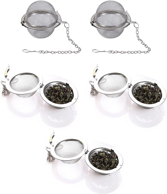 5PCS Tea Infuser, Upgraded Tea Strainer, Premium Tea Infusers for Loose Tea, Tea Steeper, Tea Ball for Tea Flavoring Herbal Spices Seasonings