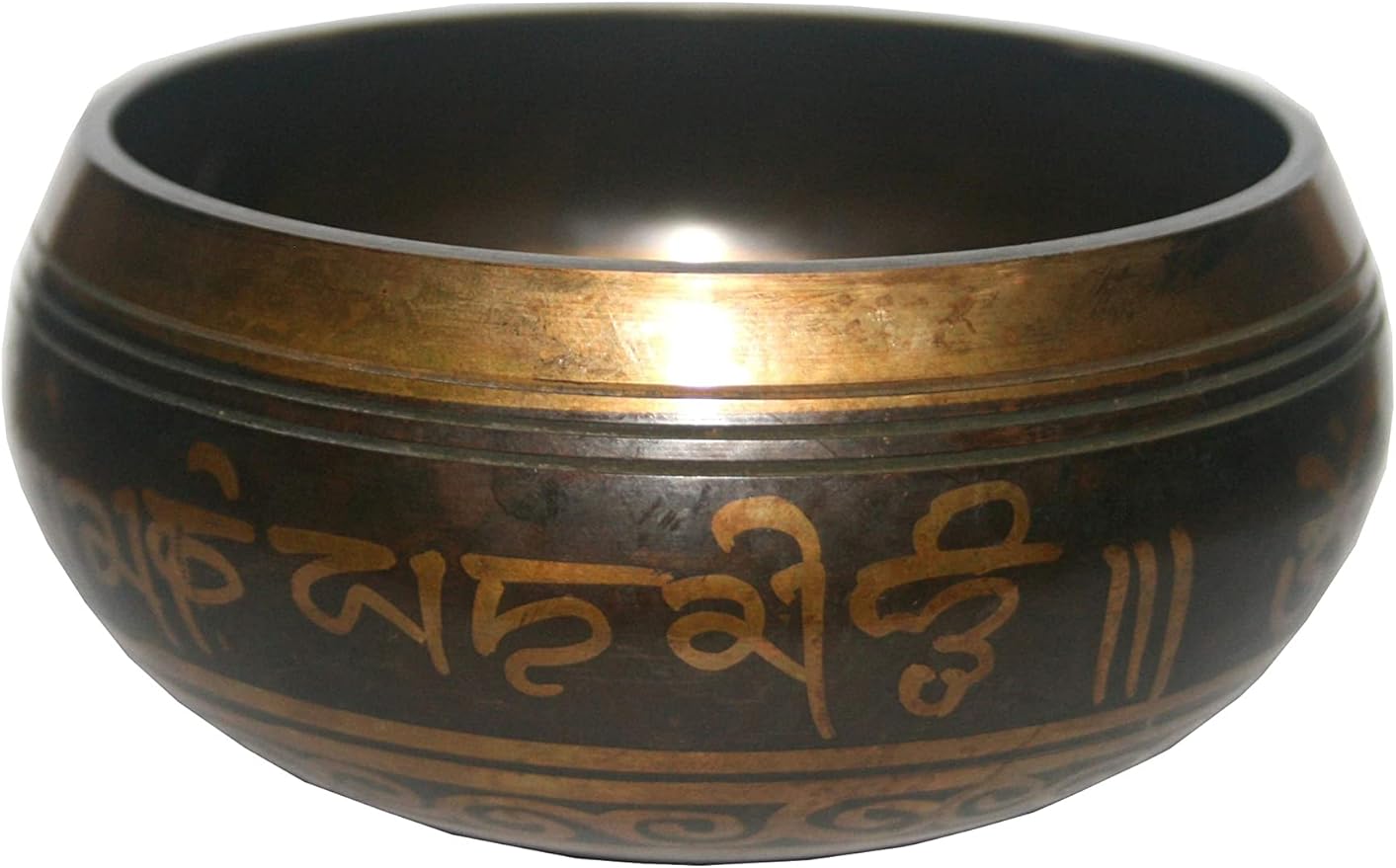 3013 SB 'G' Note Throat Chakra Antique Tibetan Auspicious Symbol Bowl Set ~ Nepal