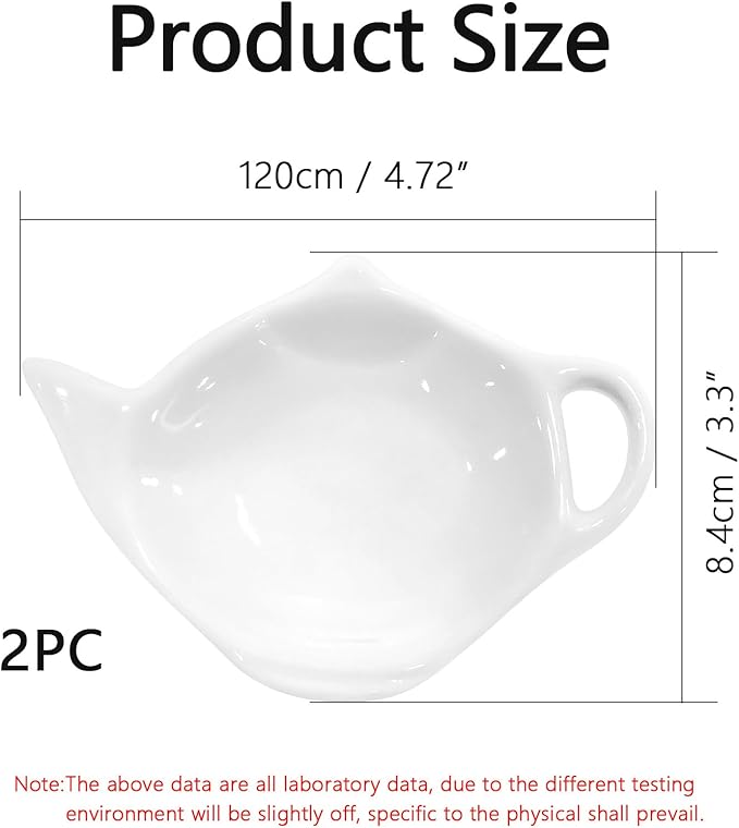 2 Pack Porcelain Tea Bag Coasters,Tea Bag Holder for Used,Classic Teaspoon Rest Pad Heat-Resistant Coasters Cute Dish Saucer Teabag Caddy Holder Set for Organizing Tea Time (2)