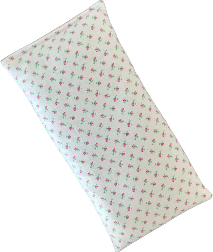 Large Microwave Heating Pad with Flax Seed, Scented or Unscented, Good for Back Pain or Cramps, Moist Heat Therapy or Ice Pack, Microwavable Bean Bag, 6" x 12" (Flannel Floral, Peppermint)