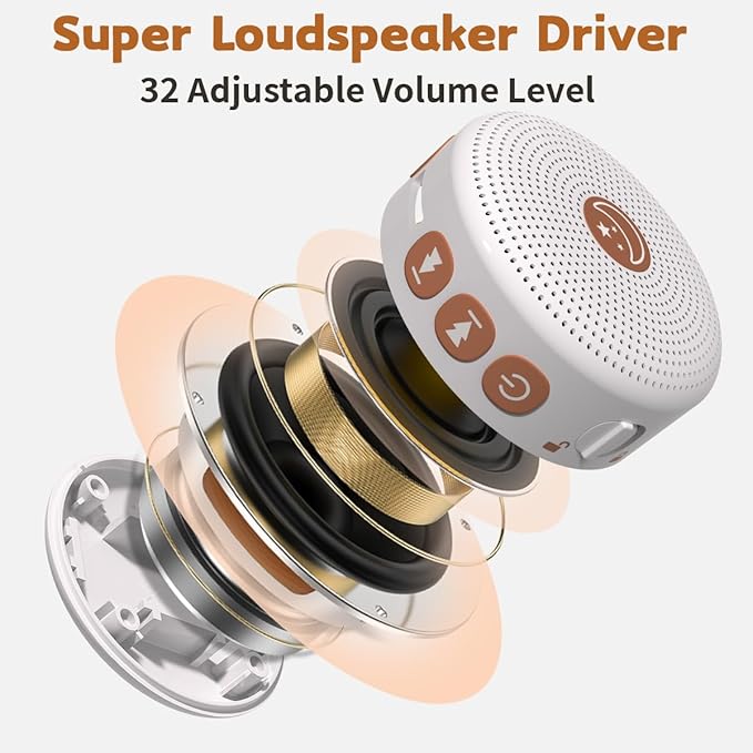 Mini Sound Machine Portable Baby White Noise Machine Brown Noise Machine 30 Soothing Sounds for Kids Adults Auto-Off Timer 32 Volume Levels Battery Sleep Machine for Home Office Privacy