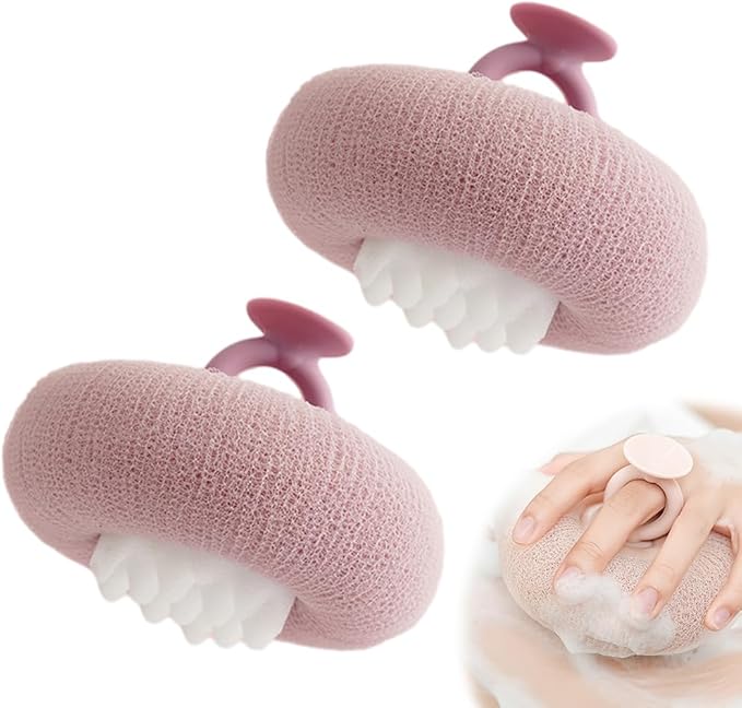 Super Soft Sunflower Suction Cup Bath Ball, 2025 New Bath Cleaning Brush, 2-in-1 Sponge Mesh Pouf Ball Body Scrubber, Shower Gloves Exfoliating Accessories for Men and Women