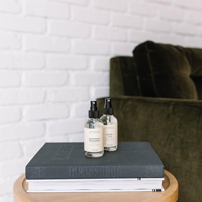 Calyan Wax Co. Lavender & Bergamot Natural Room Spray Infused with Essential Oils, Air Freshener Spray & Aromatic Mist in Non-Aerosal Spray Bottles, 4 Fl Oz Each