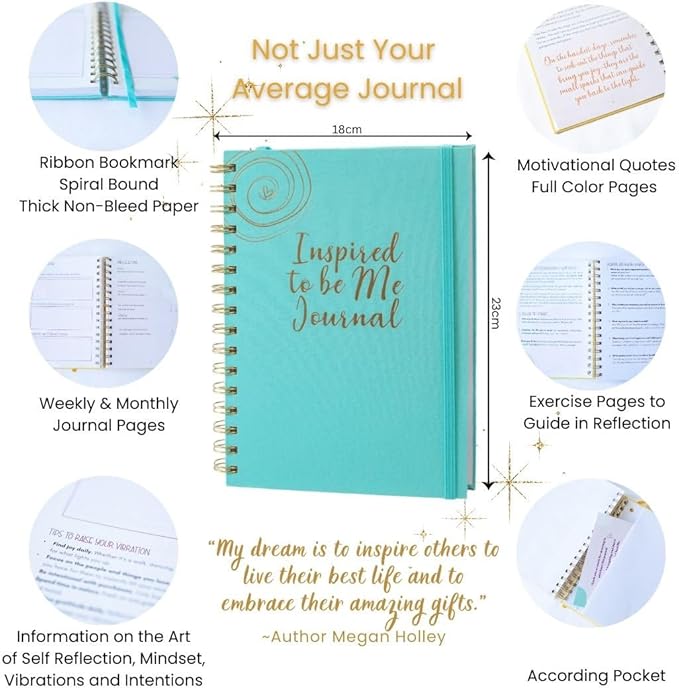 Journals for Women - Inspired to Be Me Journal -Self Care Gifts for Women - Journal with Weekly Intention & Reflection Pages - Gift for Women's Personal Growth & Healing Journey - Includes Inspirational Poem