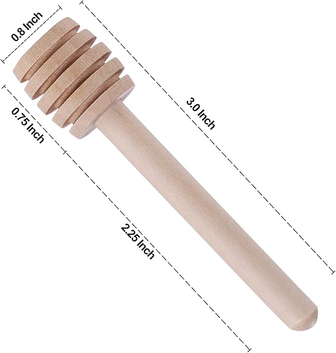 100 Pcs Honey Dipper Sticks, 3 inch Mini Wooden Honeycomb Stick, Small Honey Spoons Stirrer Stick for Honey Jar Dispense Drizzle Honey and Wedding Party Favors Gift