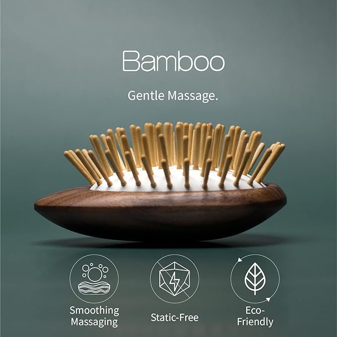 Uffy Acubrusher – Bamboo Bristle Gua Sha Hair Brush - Ergonomic Scalp Massager for Dandruff & Hair Growth, Suitable for All Hair Types - Ideal Gift Choice in Turquoise Blue