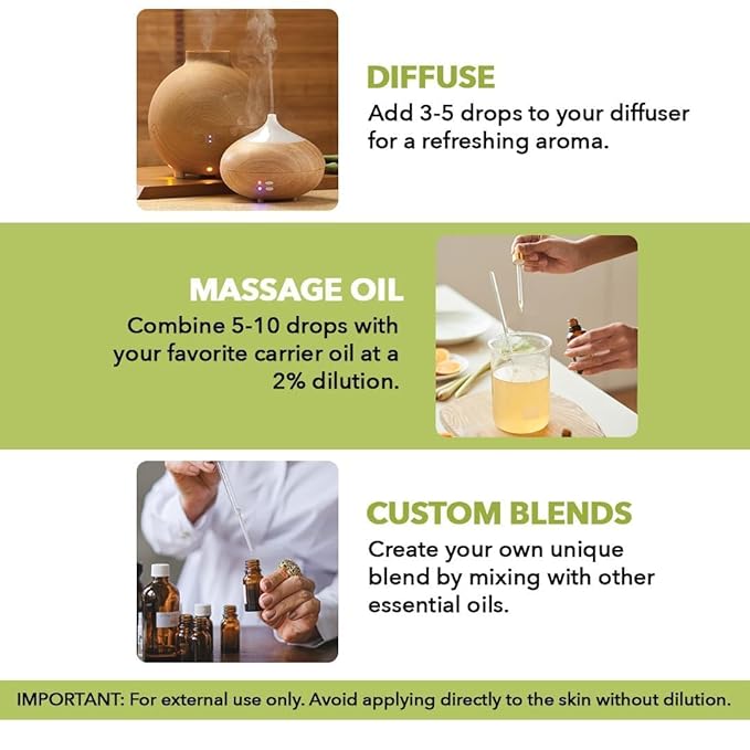 Majestic Pure Essential Oil with Glass Dropper - 100% Pure and Natural - Essential Oils for Diffuser, Aromatherapy, Soap and Candle Making, Lemongrass Essential Oil, Lemongrass Oil, 4 Fl Oz Pack of 2