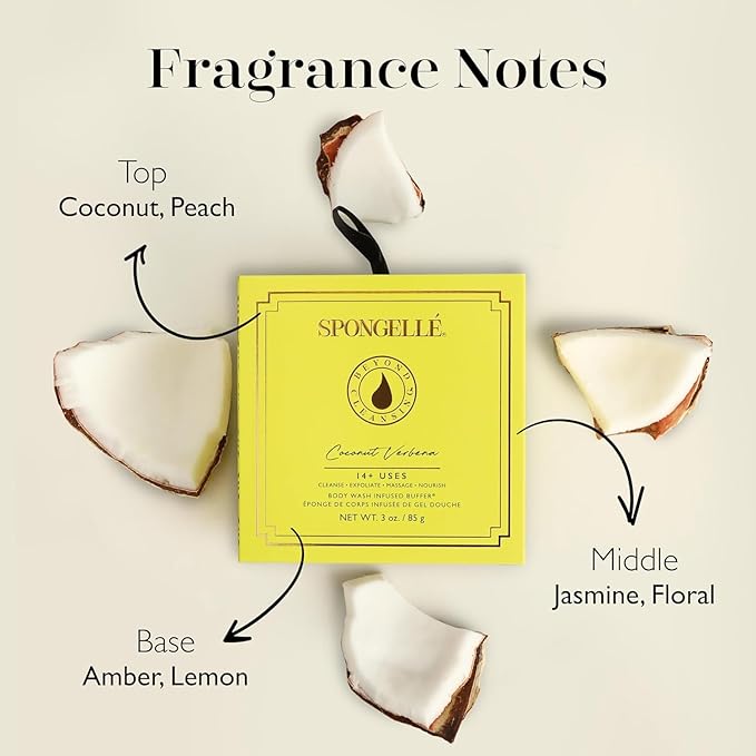 Spongelle Wild Flower Buffer Body Scrubber with Box | Bath & Shower Loofah for Women | Exfoliator with Body Wash Infused | 14+ uses (Coconut Verbena, Grapefruit Cassis, Freesia Pear)