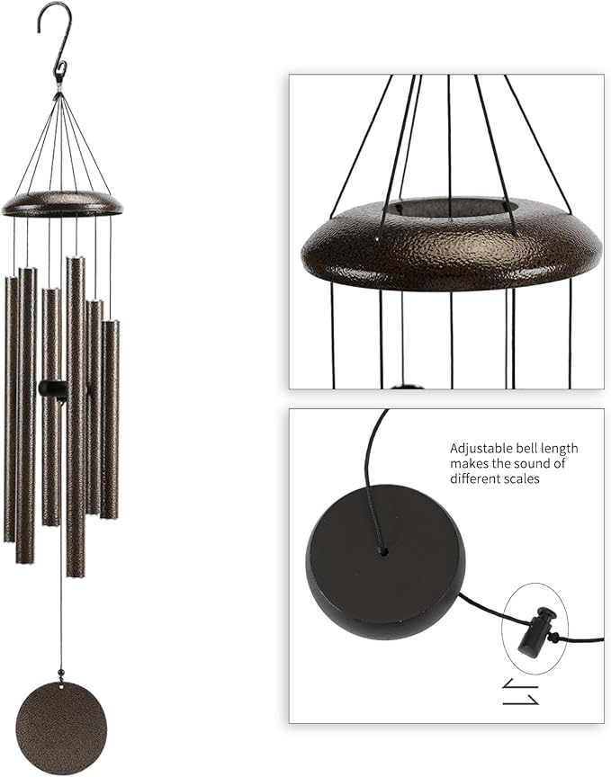 Christmas Decor Gift Large 40" Wind-Chimes-Outdoor-Deep-Tone, Soothing Melodic Tones Windchimes, Wind Chimes for Outside, Brown Memorial Wind Chime Best Gift for Mom Women Grandma Neighbors