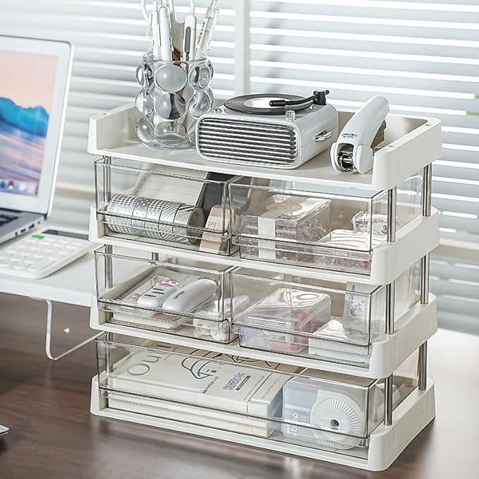 3-Tier Tea Storage Organizer, Clear Acrylic Drawers, Kitchen Counter Display Box, 12.7 x 22 x 32.3 inches (3-layer)