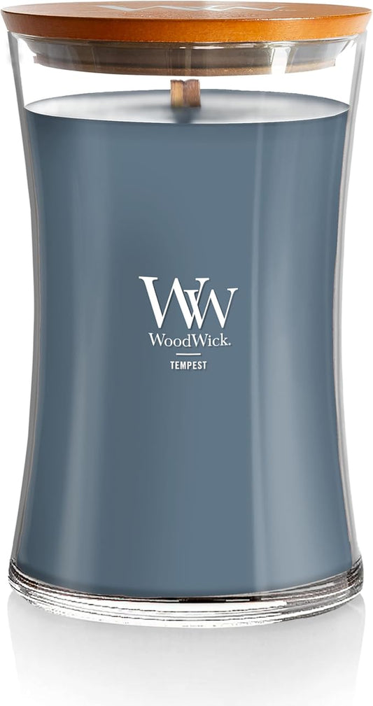 WoodWick Tempest Gifts for Women and Men, 21.5 oz Large Hourglass Candle with Crackling Wick