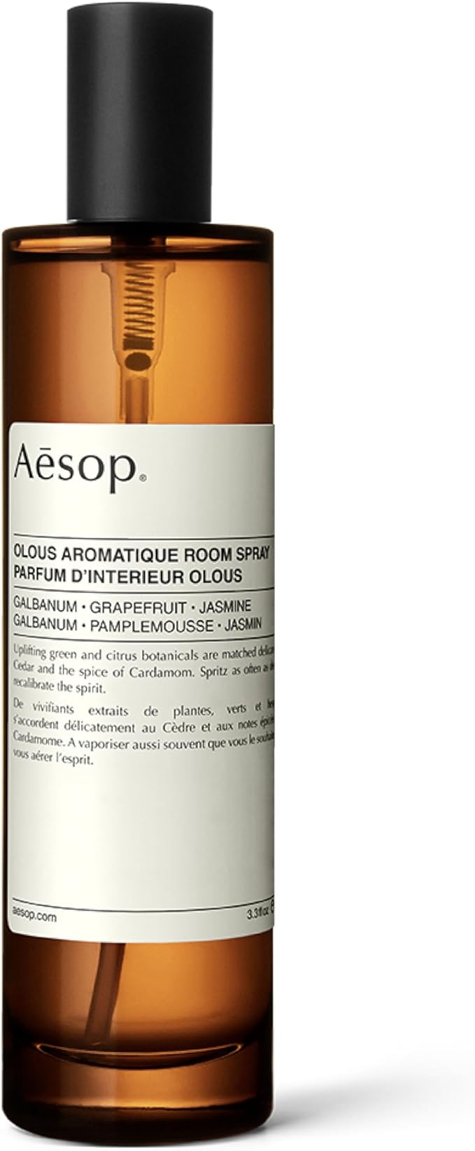 Aesop Olous Aromatique Room Spray | Non-Aerosol Air Freshener | Fresh, Woody, Citrus | Uplifting Citrus Botanicals, Cedar, Cardamom | Aroma for Several Hours | 3.4 oz / 100mL