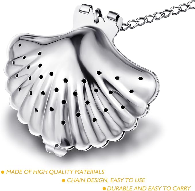 Vesici 10 Sets Loose Leaf Tea Infuser Set Stainless Steel Tea Strainer for Loose Tea Holder Infuser Ball Tea Filter Includes Chain Hooks and 1 Drip Trays with 1 Tea Spoon for Brew Tea Leaves Mug