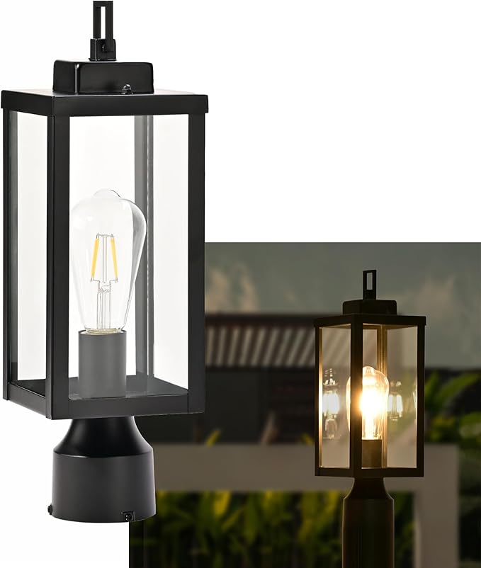 Outdoor Post Light Anti-Rust Lamp Post Lights Fixture Waterproof Exterior Lighting Lamp Post Outdoor Pole Light for Yard Pathway Driveway Fence