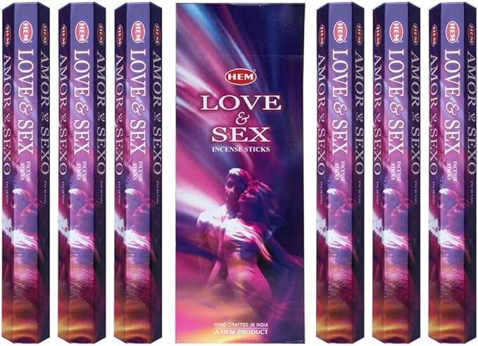 TRUMIRI Incense Stick Holder Bundle with Hem Love & Sex 20g Incense Sticks - Pack of 6 (Approx 120 Sticks)
