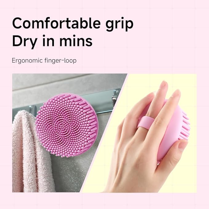 Silicone Body Scrubber for Women - Food-Grade Soft Body Scrubber with Gentle Exfoliation, Promotes Blood Circulation, Easy to Clean, Perfect for Shower & Bath