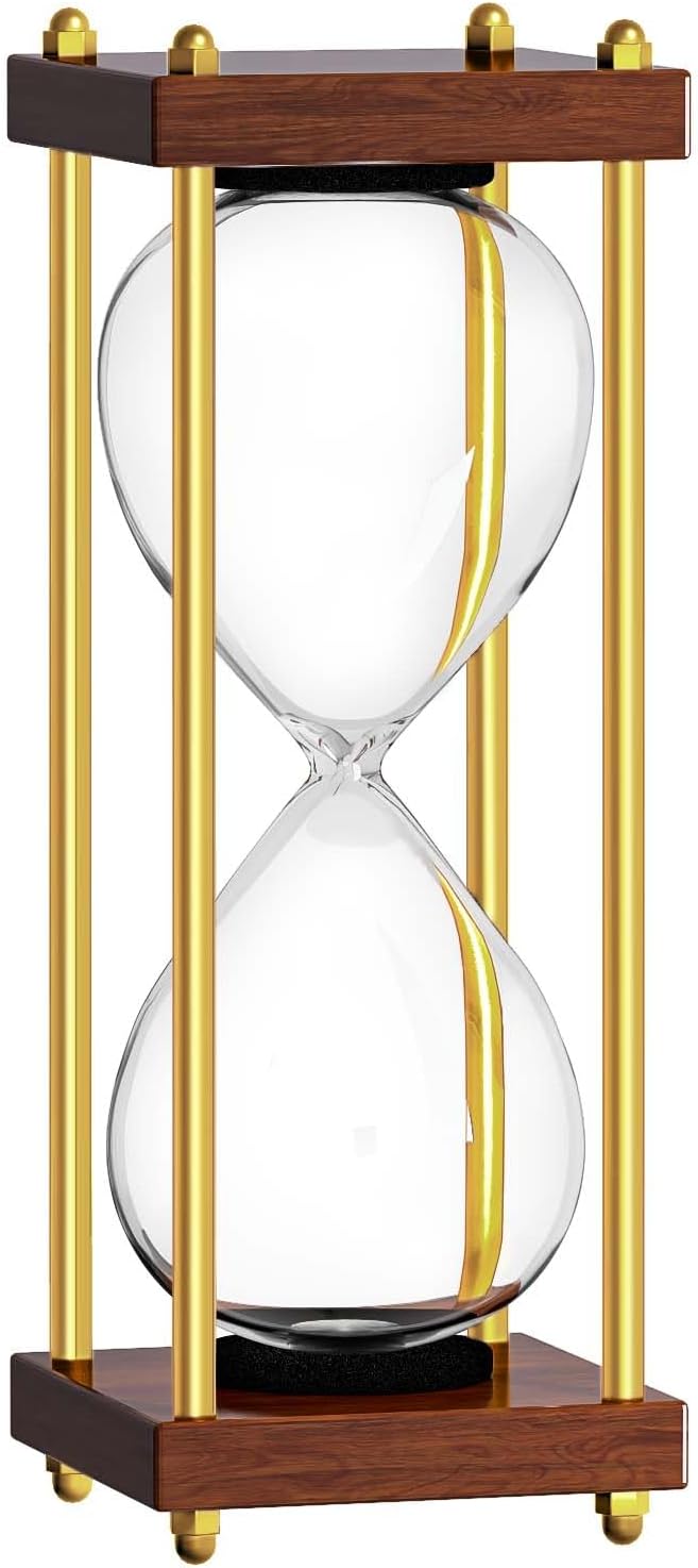 Empty Hourglass Timer, Large Fillable Hourglass, Wooden Retor Hour Glass, Sandglass for Reloj de Arena, Creative, Wedding, Decoration, Office, Home, Black