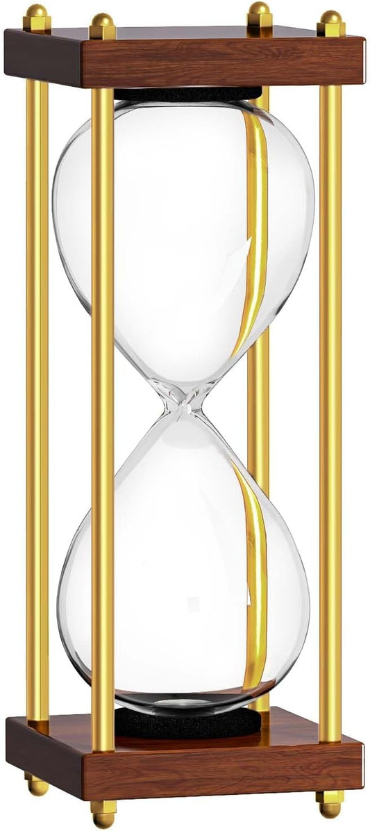 Empty Hourglass Timer, Large Fillable Hourglass, Wooden Retor Hour Glass, Sandglass for Reloj de Arena, Creative, Wedding, Decoration, Office, Home, Black