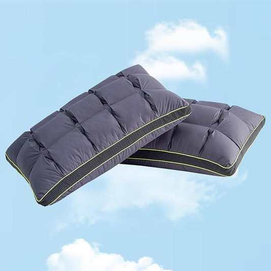YOUR MOON Soft Pillow Queen Size of 2 for Sleeping, Super Soft Support Down Alternative Pillow, 100% Cotton Shell Luxury Comfy Fluffy Bed Pillows for Sleep(Gray)