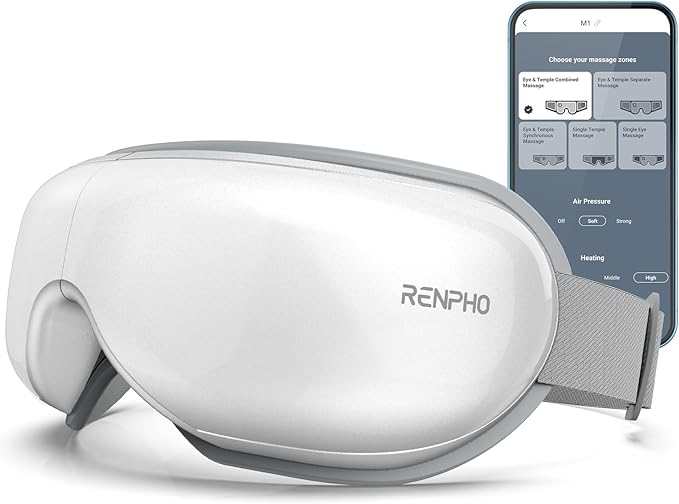 RENPHO Eyeris 1 Eye Massager with Heat, Birthday Gifts Eye Mask for Mom Dad Women Men Her Him, Smart Sleep Mask for Relax, Reduce Strain