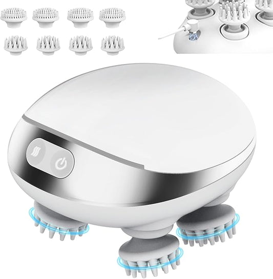 MOUNTRAX 5 in 1 Electric Scalp Massager, Portable Heated Head Hair Massager with 88 Kneading Nodes, 2 Massage Styles, 3 Speed Modes for Hair Growth, Stress Relief and Deep Clean, Gifts for Women Men