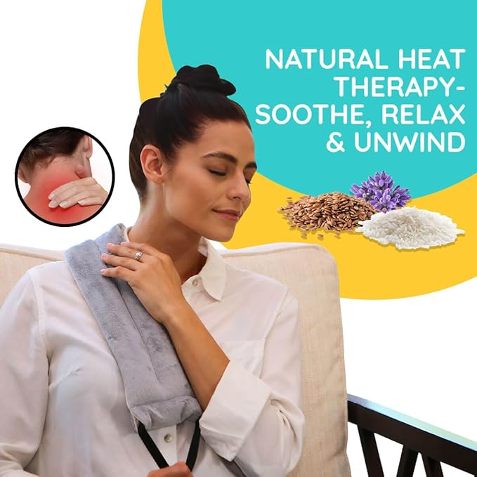 Versatile Microwavable Heating Pads For Neck Pain Relief, Back Pain, And Shoulder Pain Relief - Microwave Heating Pad For Cramps And Muscle Relief, Hot and Cold Reusable Pad - 2 Packs - Lavender Scent