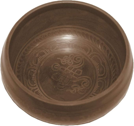 5571 SB 'C' Note Chakra Antique Tibetan Auspicious Symbol Bowl Set ~ Nepal