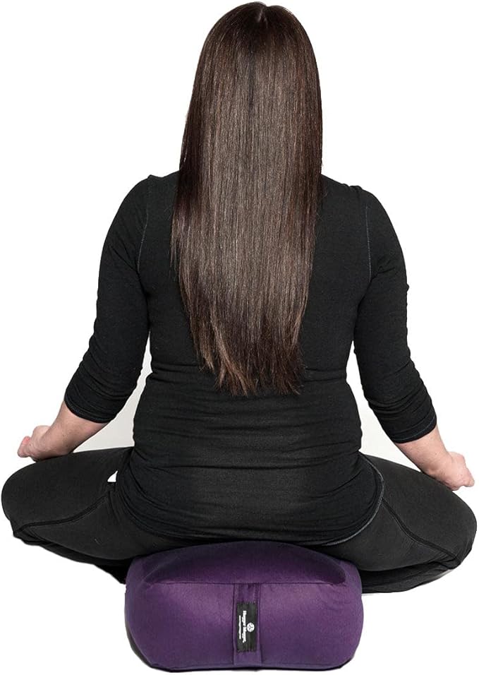 Hugger Mugger Zen Meditation Cushion - Wider Base, Use Horizontally or Vertically, Buckwheat Filled, Durable Fabric, Handmade in USA