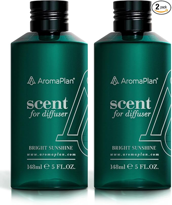 AromaPlan Hotel Scents Bright Sunshine 5 Fl Oz (2 Pack), Luxury Aroma & Hotel Fragrance Diffuser Oil- Hotel Diffuser Oil for Aromatherapy- USA Made, Bigger Bottle, Bolder Aroma & Longer Lasting