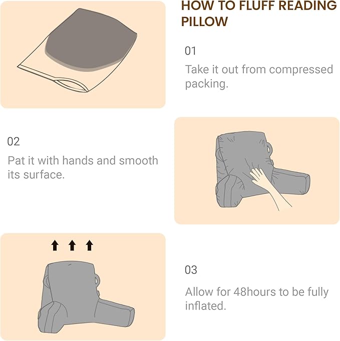 Portable Comfy Reading Pillows for Bed Sitting Up(Green Oeko-Tex), Velvet Back Pillow with Arms & Pockets for Adults, Support Memory Foam Bed Pillow for Dorm/Reading/Watching/Gaming