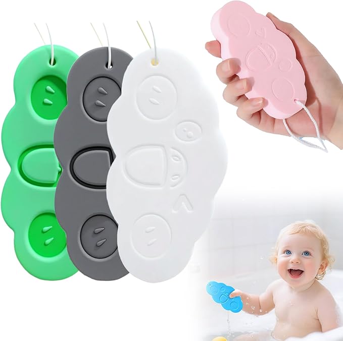 3PC Magic Bath Sponge Body Scrubber, 2025 New Magic Exfoliating Bath Sponge 3D Super Soft, Skin Friendly and Reusable for Adults Women and Men for Body Removes Dead Skin (B)