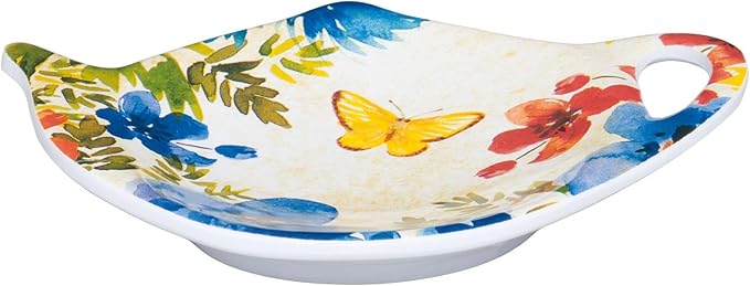 Supreme Housewares Butterfly Tea Bag Holders, Teapot Shaped Tea Bag Coasters Spoon Rests Saucer Seasoning Dish Set, Multicolor, 4 x 3 Inch, Set of 4