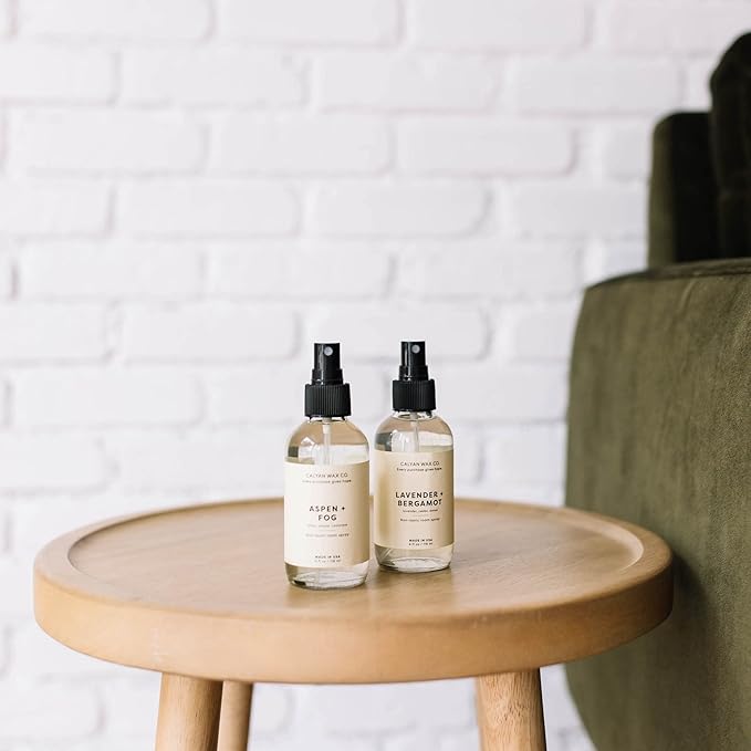 Calyan Wax Co. Lavender & Bergamot Natural Room Spray Infused with Essential Oils, Air Freshener Spray & Aromatic Mist in Non-Aerosal Spray Bottles, 4 Fl Oz Each