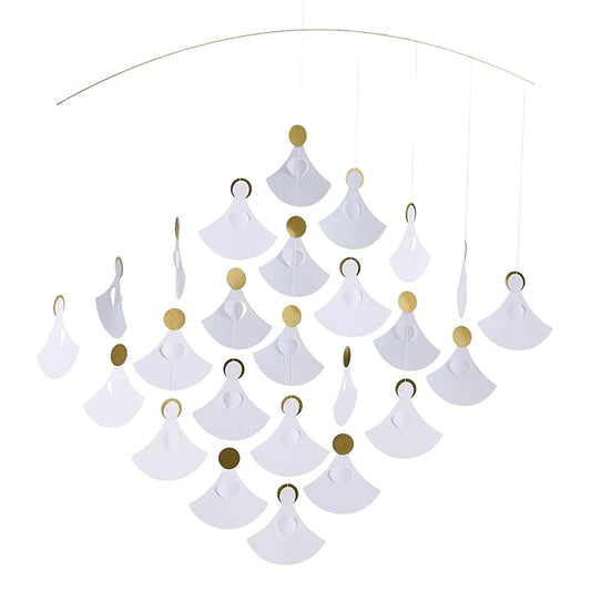 Angel Chorus (25 Angels) Hanging Mobile - 22 Inches - High Quality - Handmade in Denmark by Flensted