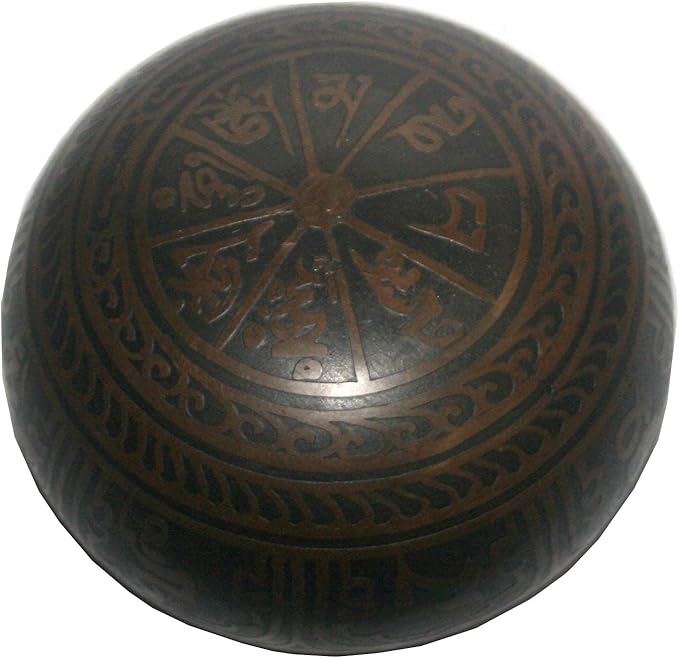 3376 SB Tibetan Auspicious Symbol Singing Bowl Set ~ Mallet Cushion Meditation Chakra Healing Prayer Yoga Mindfulness (SB-3376-E)