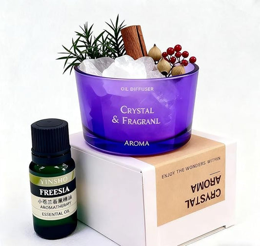 Passive Essential Oil Diffuser Stone Set – Cordless Waterless Aromatherapy Diffuser for Sleep, Relaxation & Home Wellness, Mini Stone Diffuser with Cup & Plant