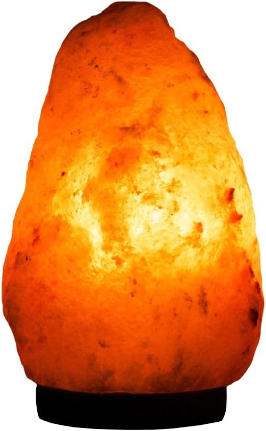 Needs&Gifts Himalayan Salt Lamp, Natural Crystal Rock Lamp Pink Light, Hand Crafted Wooden Base Direct from Foothills of The Himalayas Home Decor, Dimmable lamp Pinkish-orange 4-7LB (N23)