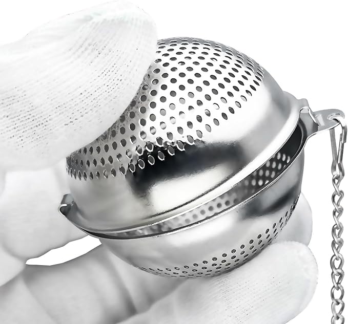 2 Pack Food Grade 304 Stainless Steel Mesh Tea Ball 2.1 Inch Tea Infuser Strainer Filter Diffuser for Loose Tea