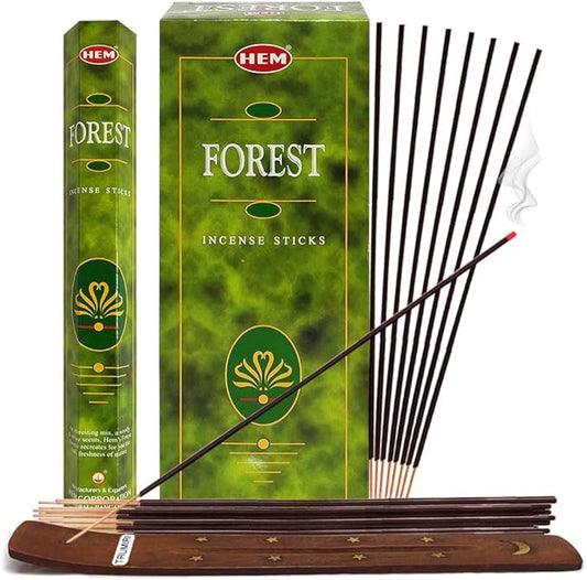 TRUMIRI Forest Incense Sticks & Holder Bundle: 120pcs (6x20) in 1 Box