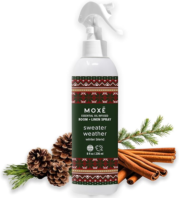 Sweater Weather Room & Linen Spray | Holiday Aromatherapy Mist with Douglas Fir, Cedarwood, Sandalwood, Cassia, Clove & Vanilla Essential Oils | Cozy Seasonal Scent for Home