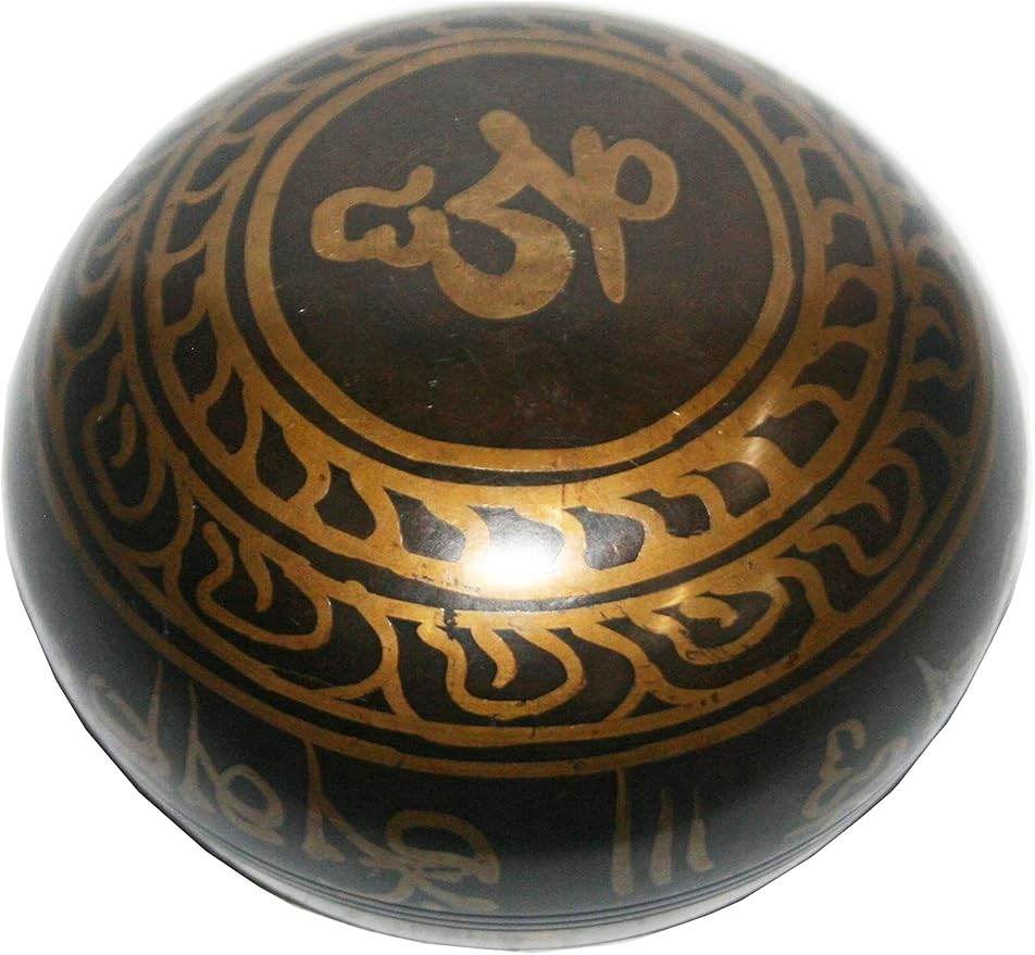 3003 SB 'D' Note Sacral Chakra Antique Tibetan Auspicious Symbol Bowl Set ~ Nepal