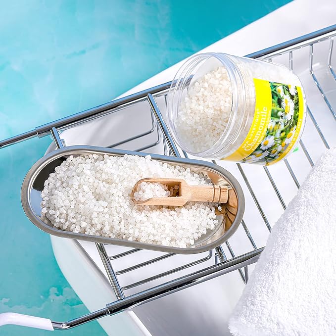 spa luxetique Bath Salts, 8pcs Bath Salts Gift Set with Argan Oil, Bath Bombs, Wooden Scoop, Epsom Salt for Soaking in Lavender, Rose, Chamomile Scent, Mother's Day Gifts, Christmas Gifts for Her