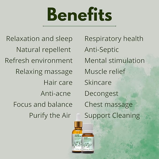 Eucalyptus Essential Oil 100% Pure – One Arome Eucalyptus Oil for Diffuser, Aromatherapy & Massage – Natural Therapeutic Grade (30 ml (Pack of 2), Blend)